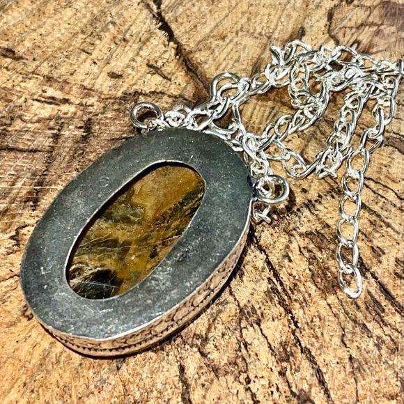 Brown Dendritic Jasper Pendant Necklace - Picture 6 of 14